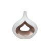 DROP Vaso decorativo per interni in ceramica bianco e oro