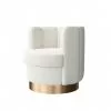 HUME Poltrona chic in morbido tessuto bianco