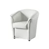 NINITA Poltrona tonda rivestita in ecopelle colore bianco