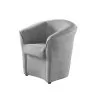 NINITA Poltrona tonda rivestita in nabuk colore grigio