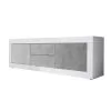 KOKUN Porta tv laccata colore bianco e grigio cemento