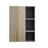 HENRY Libreria a tre piani realizzata in tadao e legno rovere