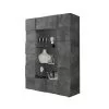 CLARK Credenza due ante con vetrina in finitura ossido